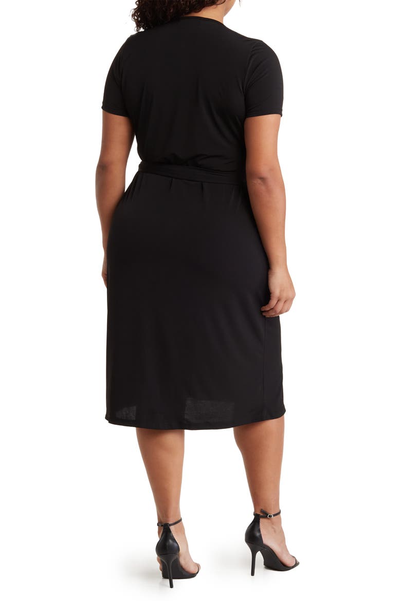 Solid Jersey Wrap Dress, Alternate, color, BLACK