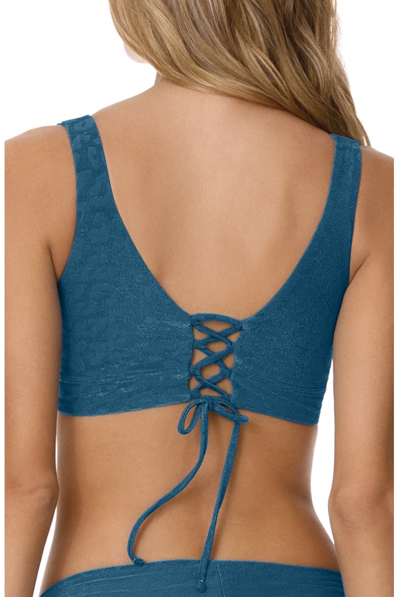 Allure Reversible Lace-Up Bikini Top, Alternate, color, BLUE