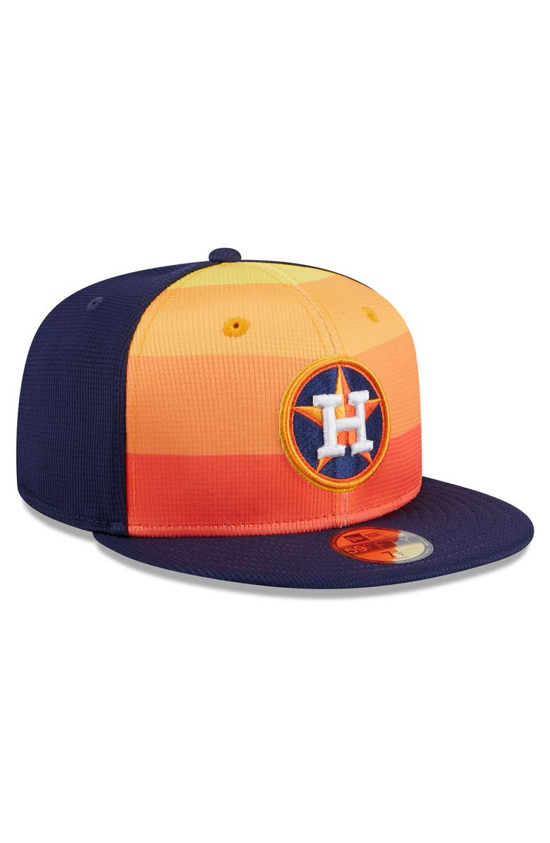 New Era Men's New Era Orange Houston Astros 2025 Batting Practice 59FIFTY Fitted Hat, Alternate, color, Orange