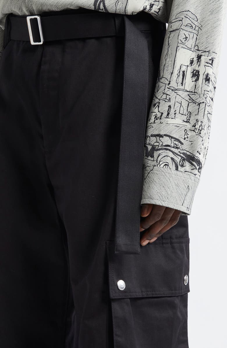 Jacquemus Le Cargo Cotton & Linen Pants, Alternate, color, Black