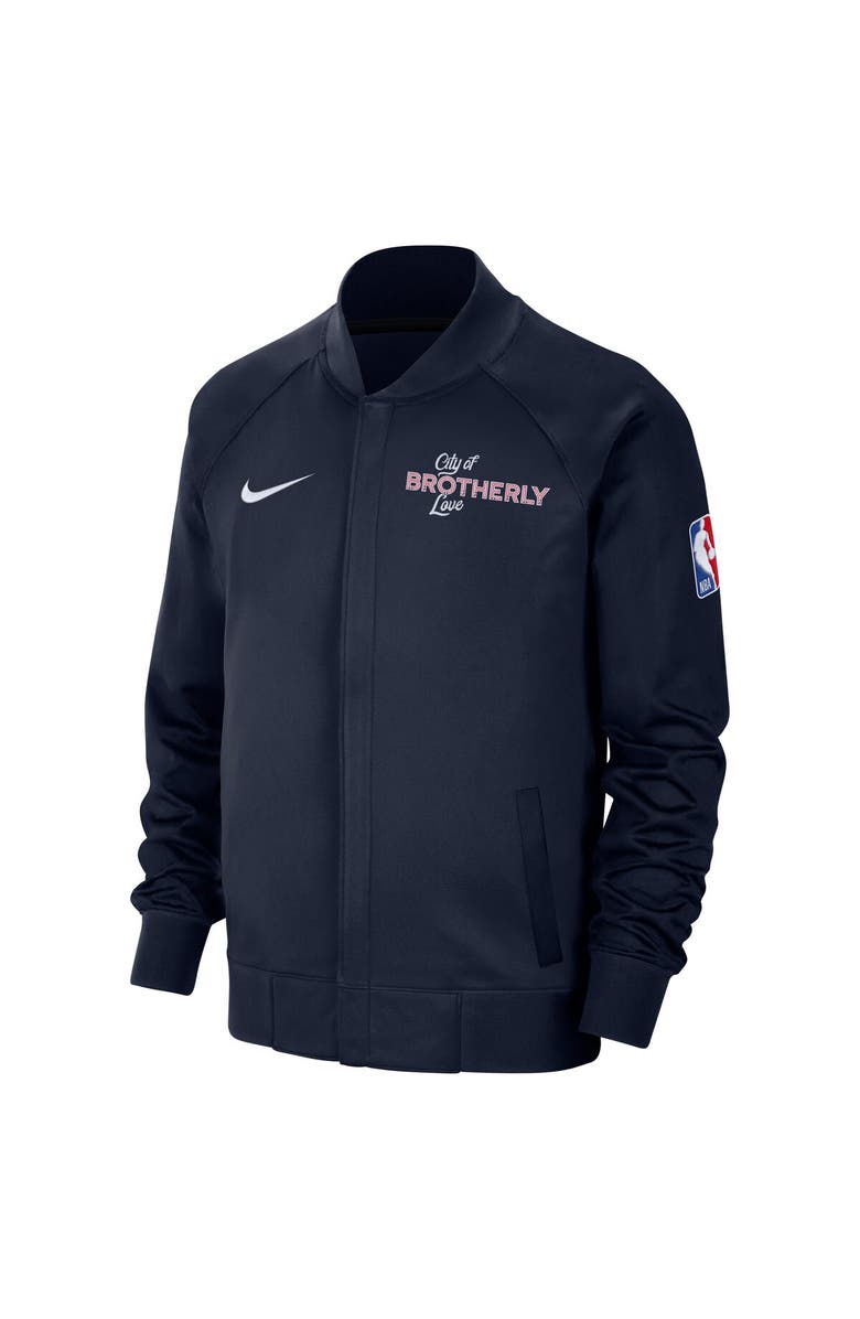 Nike Men's Nike Navy Philadelphia 76ers 2023/24 City Edition Authentic Showtime Performance Raglan Full-Zip Jacket, Alternate, color, 