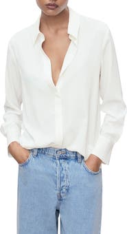 MANGO Print Button-Up Shirt