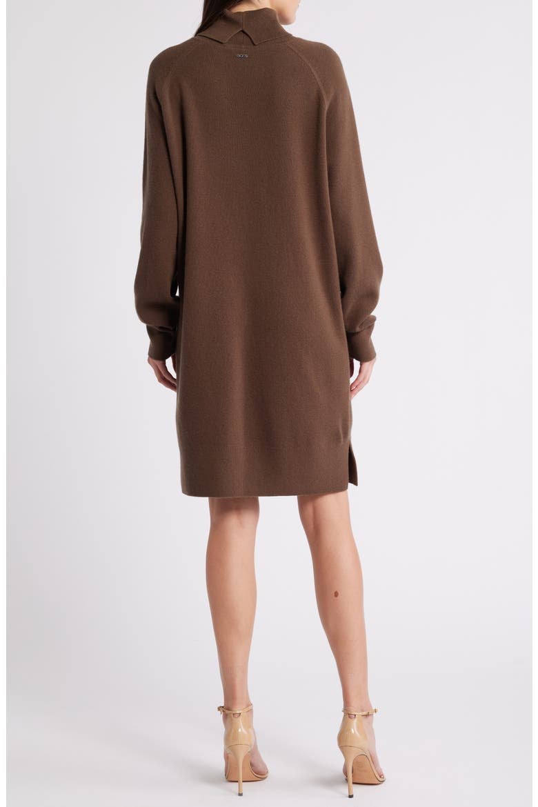 Felindane Turtleneck Long Sleeve Wool & Cashmere Sweater Dress, Alternate, color, MARSHLAND GREEN