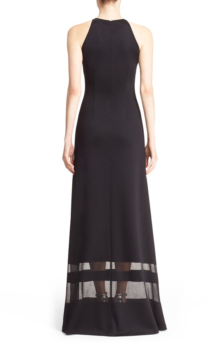 St. John Collection Transparent Stripe Shine Milano Knit Gown, Alternate, color, 