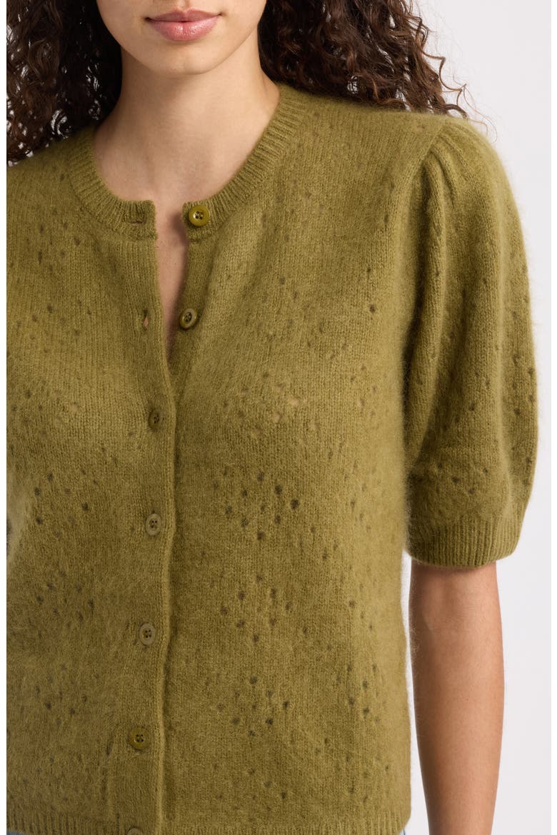 The Wool & Cashmere Airy Cardigan, Alternate, color, DEEP OLIVE