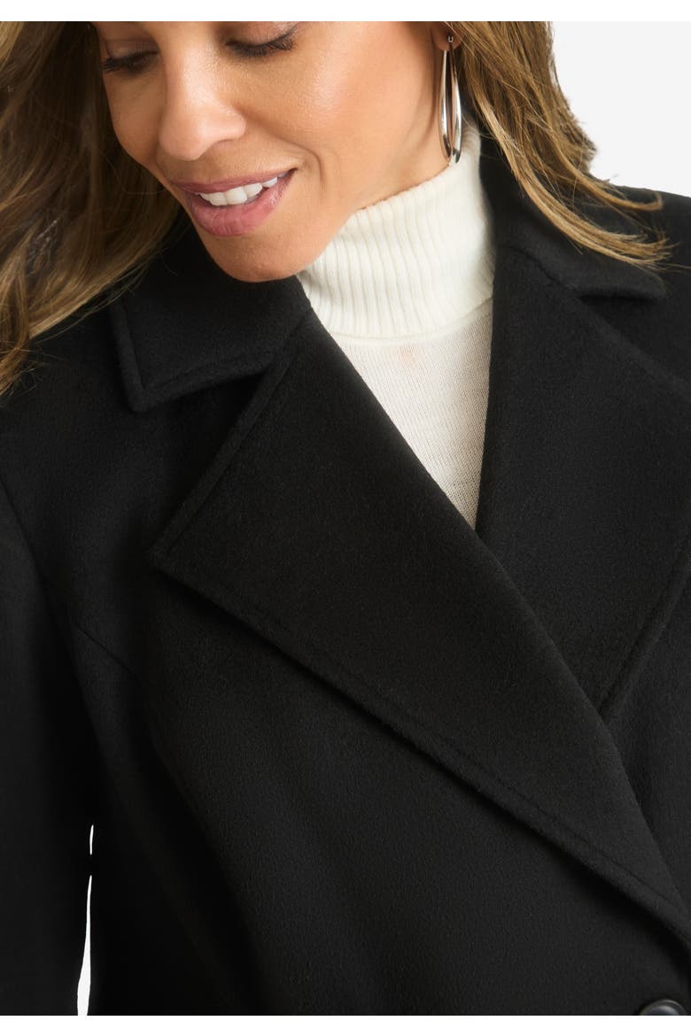 Trapeze Wool-Blend Coat, Alternate, color, COGNAC