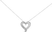 Haus of Brilliance Sterling Silver 1/2 Cttw Diamond Heart Pendant Necklace