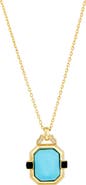 SAVVY CIE JEWELS Art Deco Enamel Pendant Necklace
