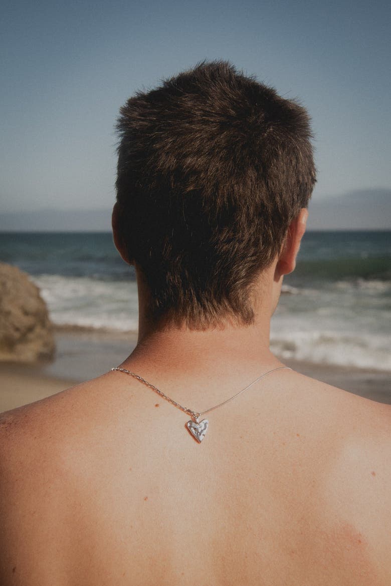 Jessie Beaten Heart Necklace, Alternate, color, Recycled Sterling Silver