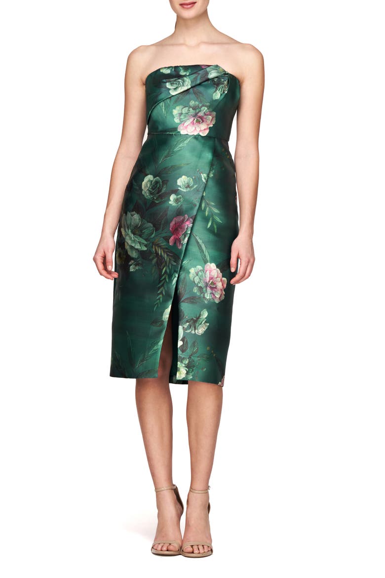 Adeline Strapless Midi Dress, Main, color, LIGHT EMERALD
