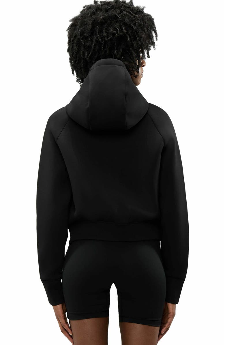 Alpenhaus Women's Sorlin Hybrid Insulated Bomber Jacket with Removable Hood, Alternate, color, Black