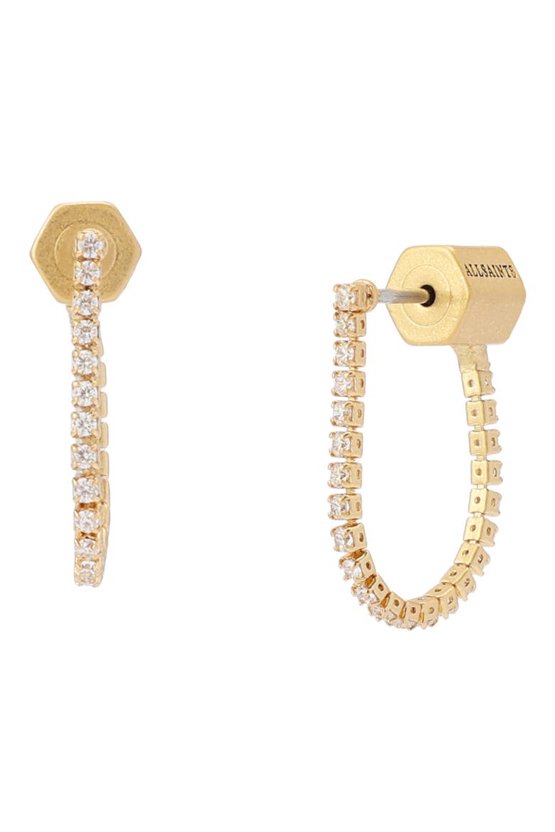 Crystal Front-to-Back Hoop Earrings, Main, color, CRYSTAL/ GOLD