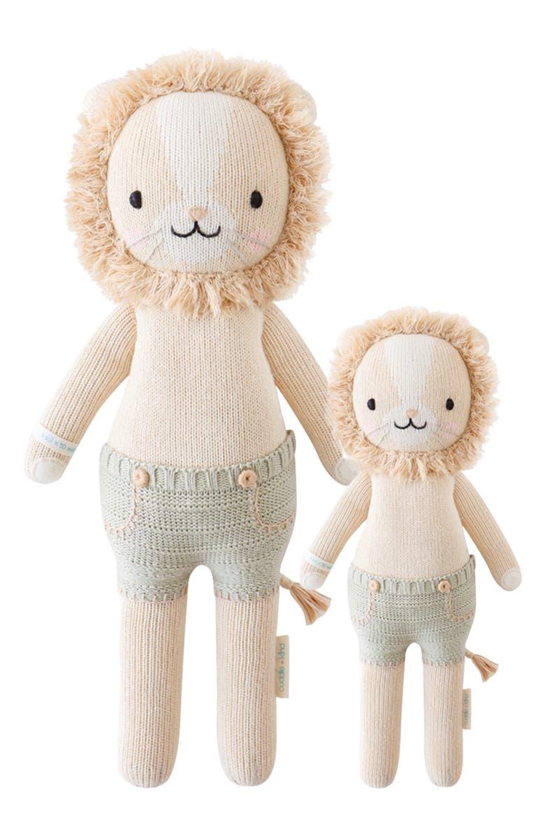 cuddle+kind Sawyer the Lion Stuffed Animal, Alternate, color, Green/ Beige