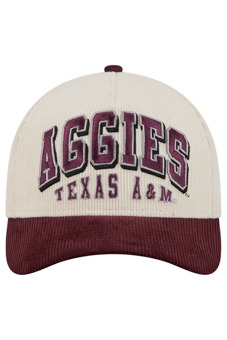 Men's New Era Maroon/Cream Texas A&M Aggies Arch Two-Tone Corduroy 9FORTY A-Frame Adjustable Hat, Alternate, color, Maroon