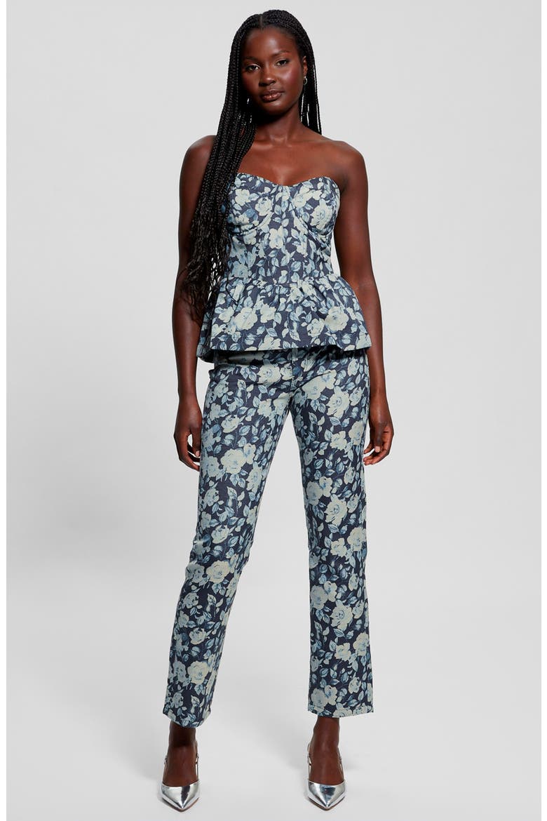 Margaux Denim Corset with Removable Straps, Alternate, color, INDIGO ROSE RAPTURE