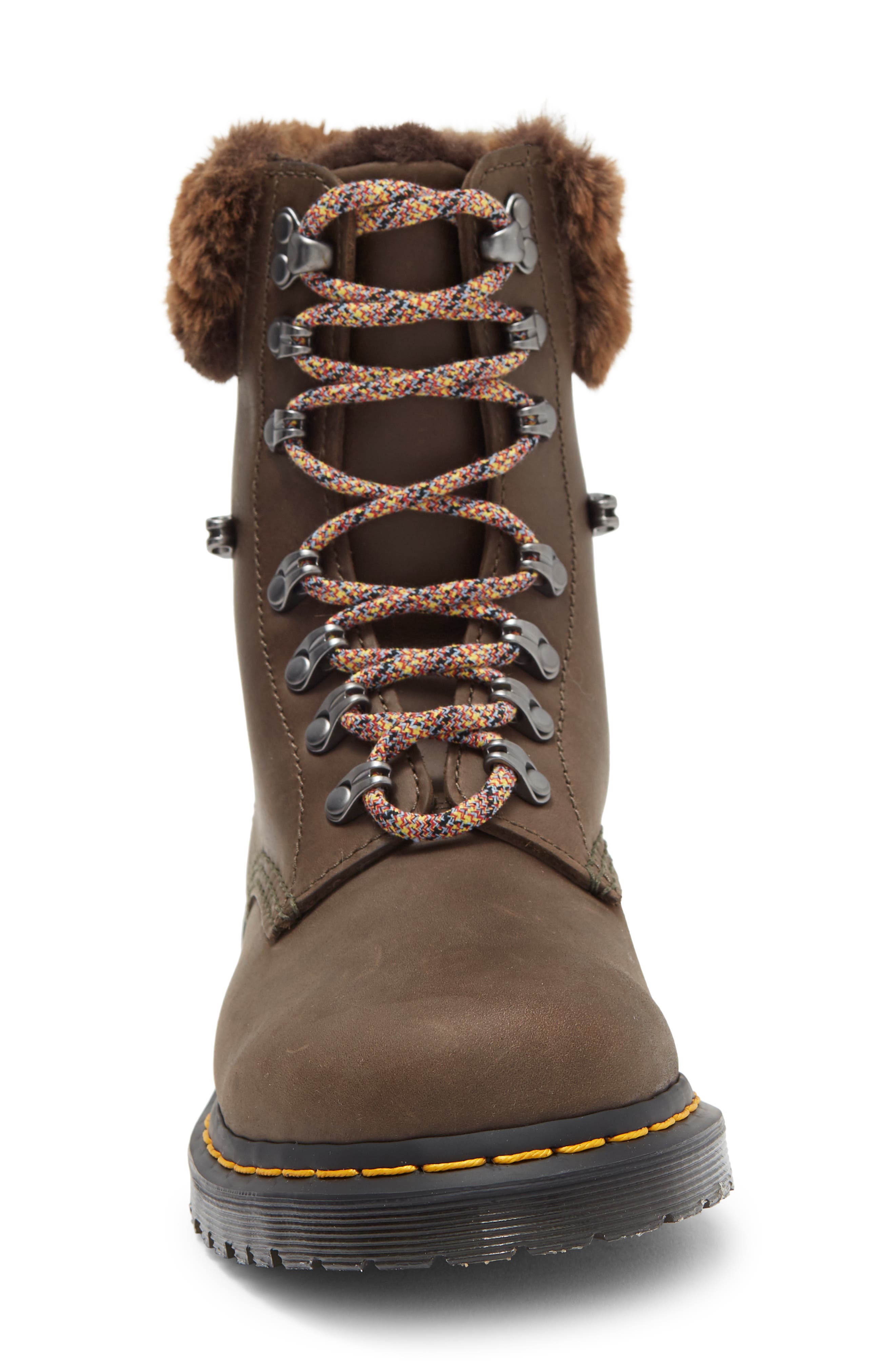 Dr. Martens 1460 Serena Faux Fur Trim Boot, Alternate, color, 