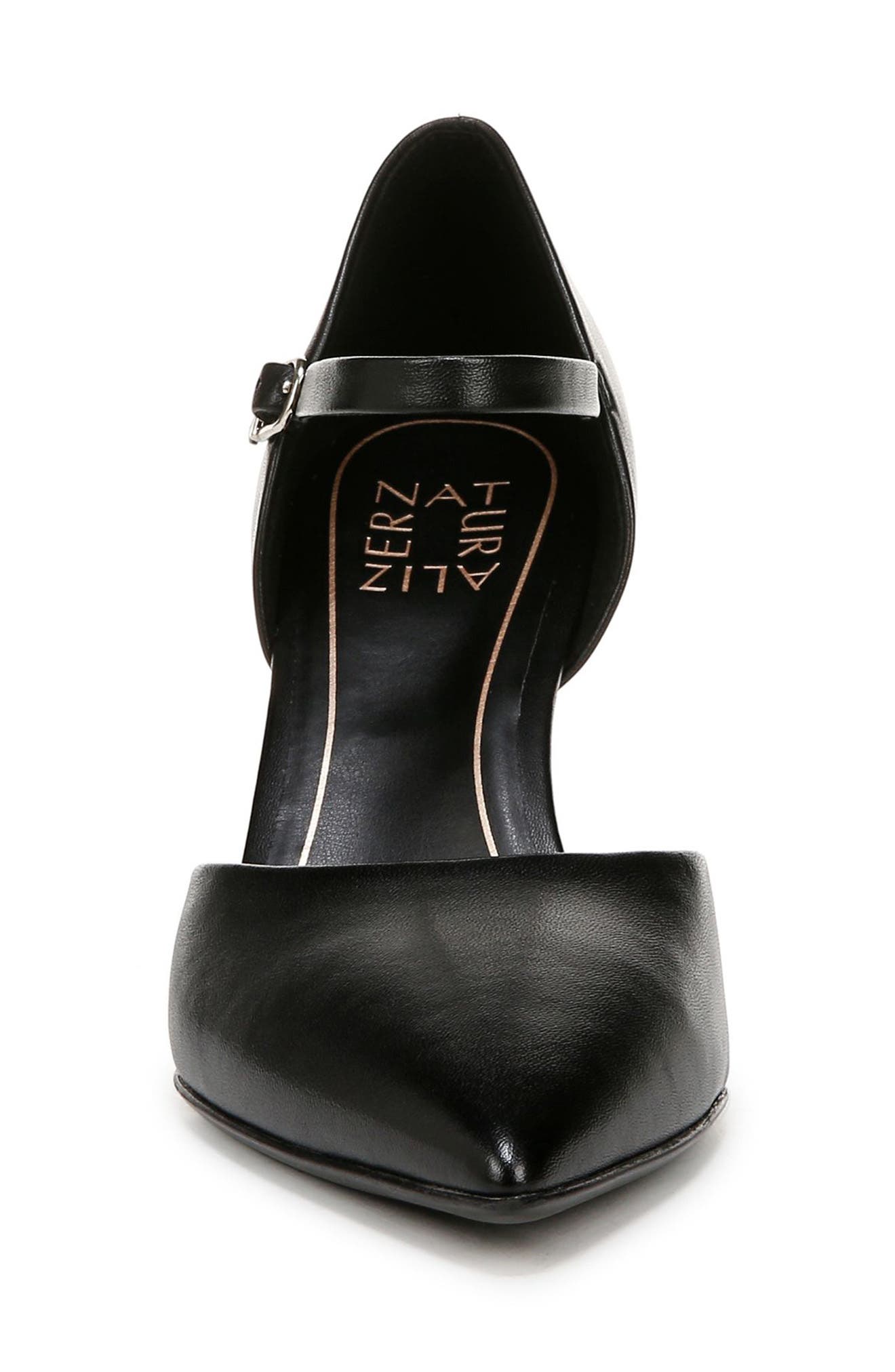 Naturalizer Amber Ankle Strap Pointed Toe Pump, Alternate, color, Black Leather