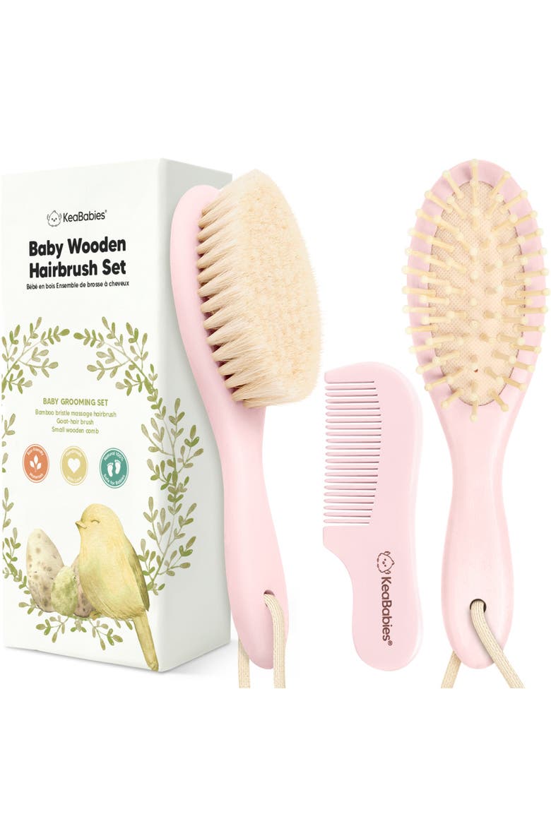 Baby Hair Brush and Comb Set, Main, color, Blush