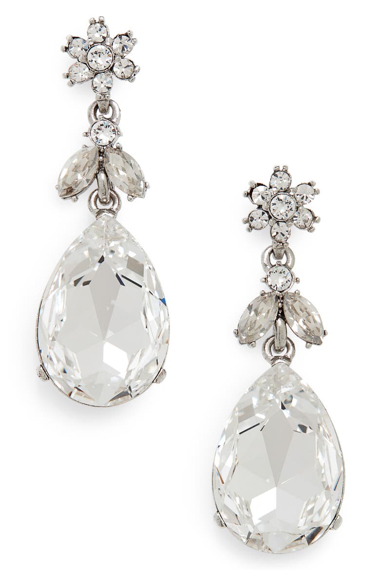 Classic Crystal Teardrop Earrings, Main, color, CRYSTAL