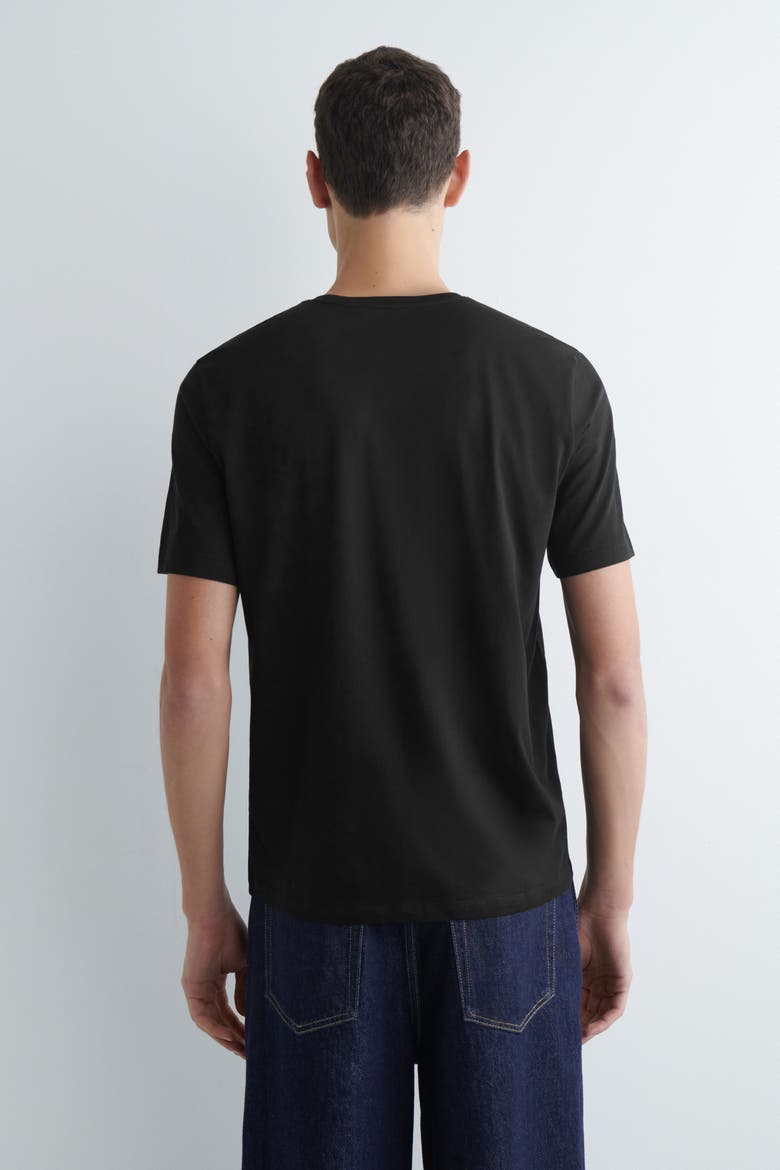 Cotton Crew-Neck T-Shirt, Alternate, color, BLACK