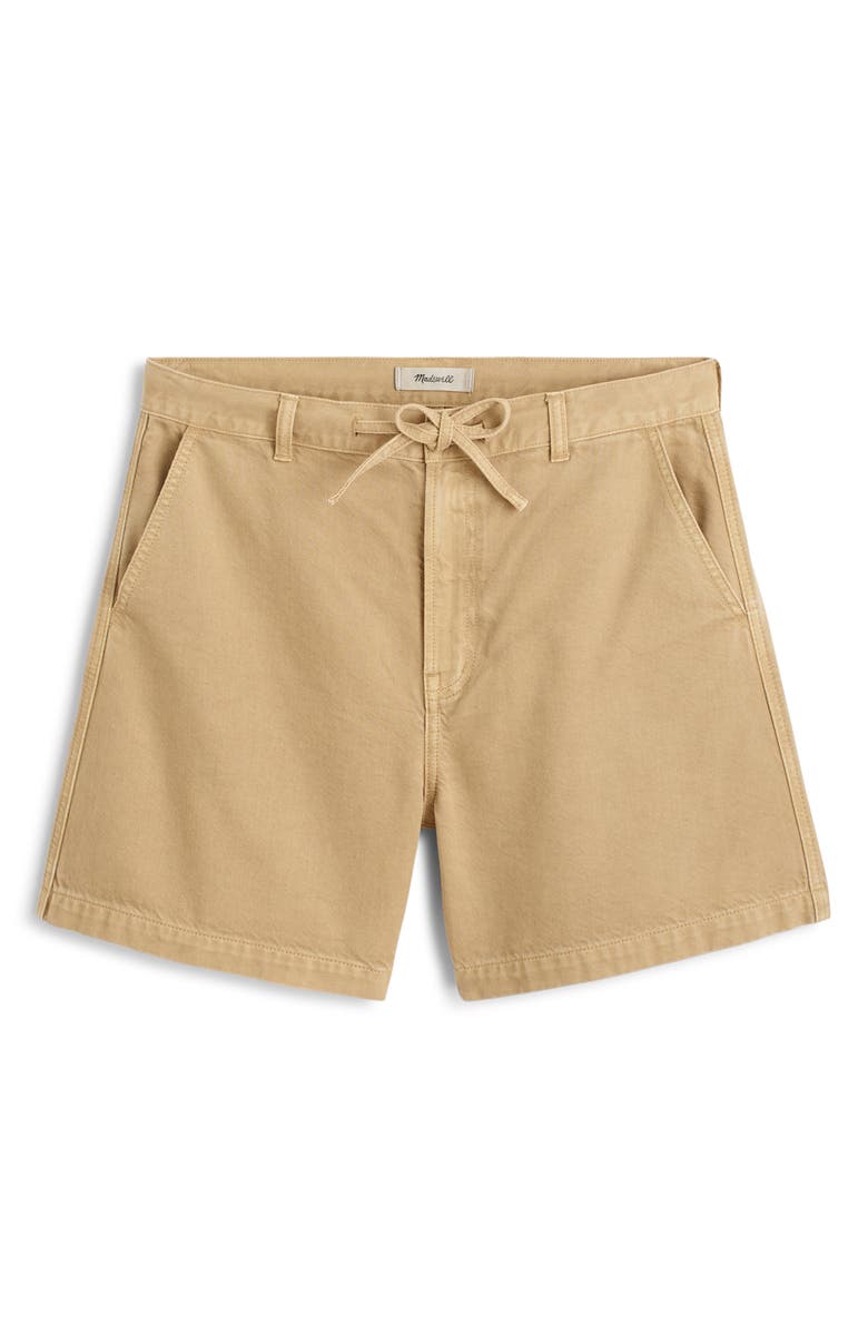 Madewell Drawstring Airy Denim Shorts, Alternate, color, Fawn