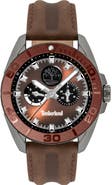 Timberland Fairhill Multifunction Leather Strap Watch, 44mm