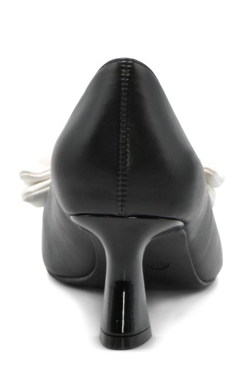 Charles David Adren Pointed Cap Toe Pump In Black-white