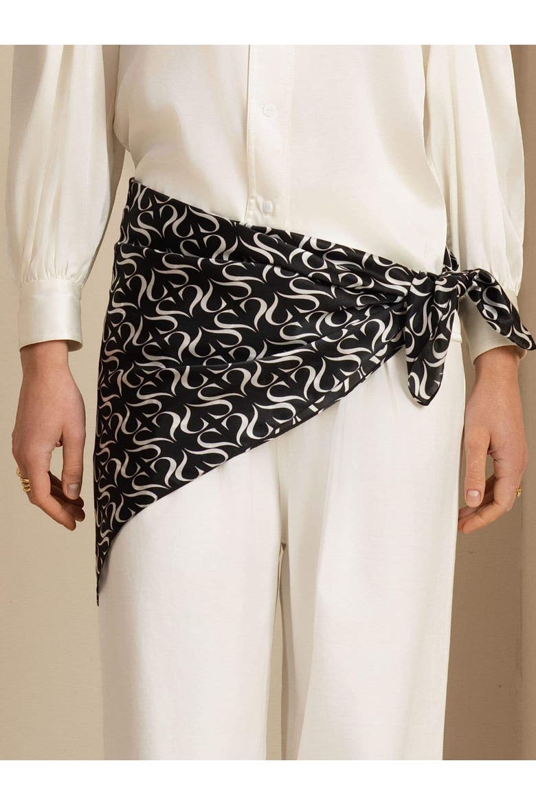 Pure Silk S Square Scarf, Alternate, color, Black