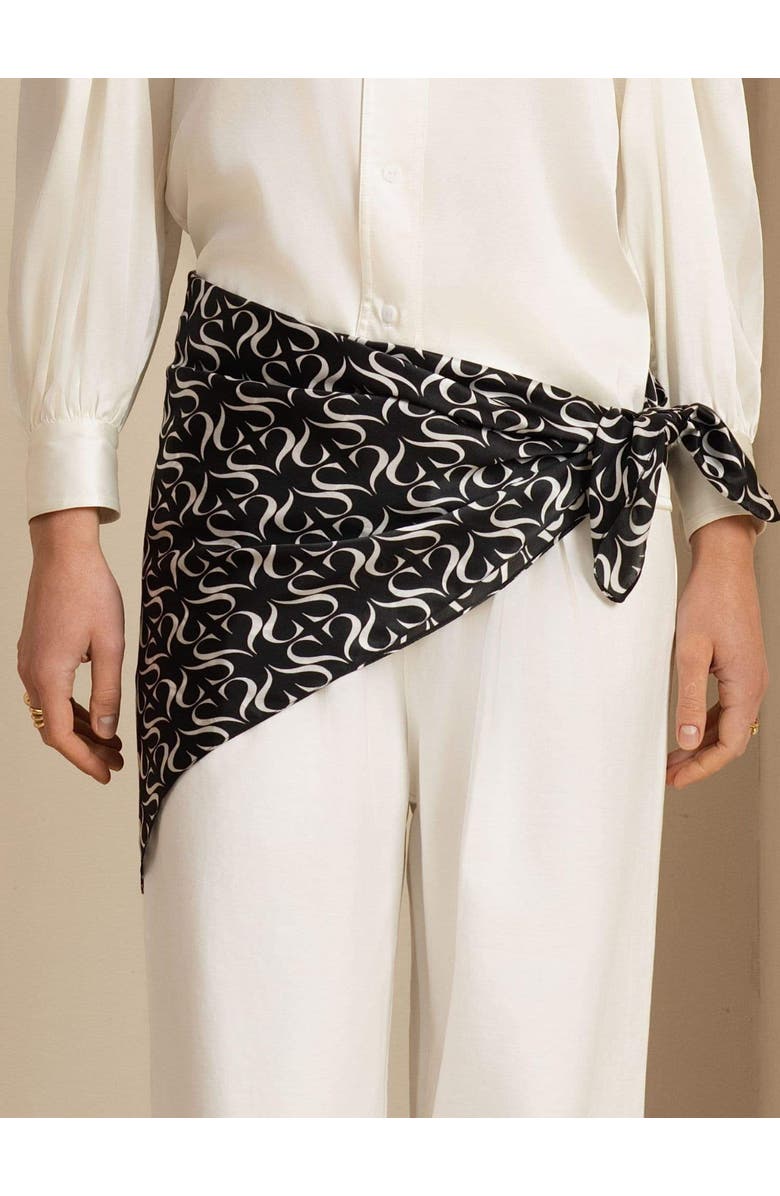 SILKSILKY Pure Silk S Square Scarf, Alternate, color, Black