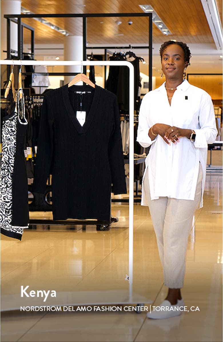 Power Shoulder Long Sleeve Knit Minidress, sales video thumbnail