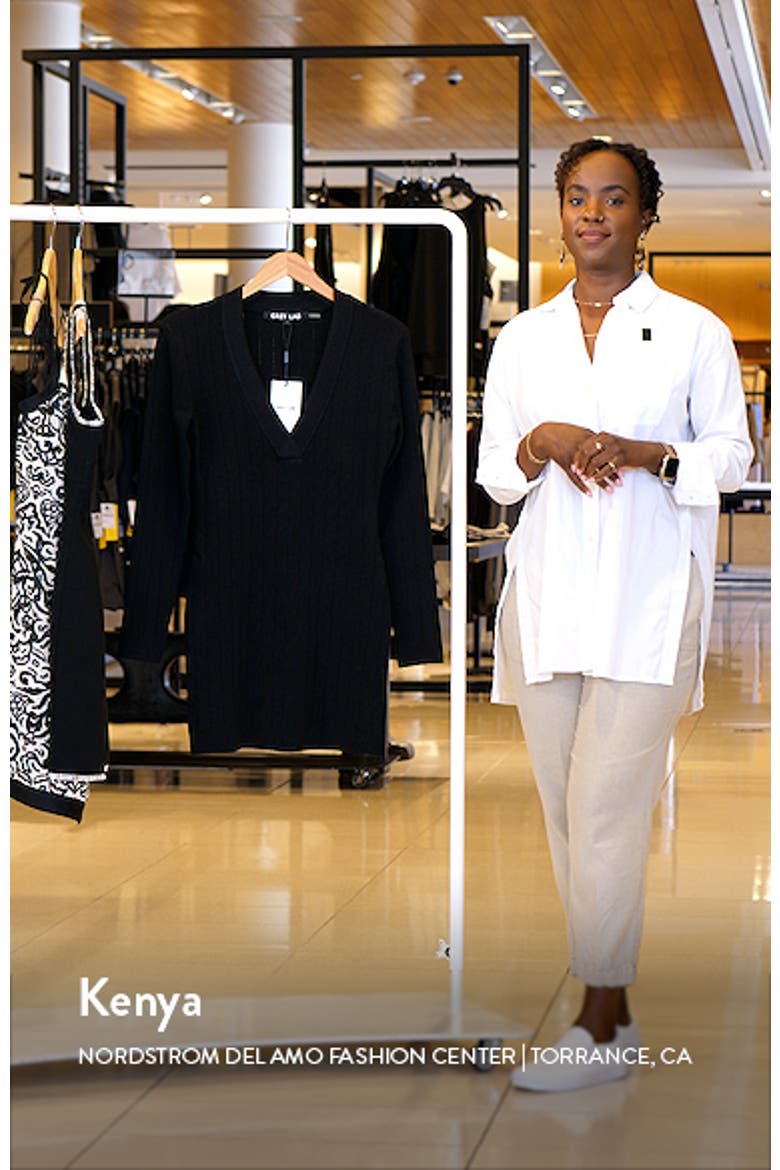 Power Shoulder Long Sleeve Knit Minidress video
