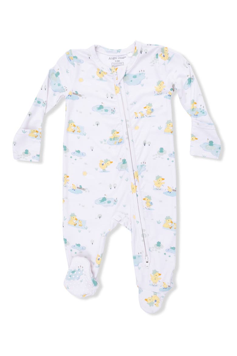 Frog & Duck Pond Footie, Main, color, CREAM