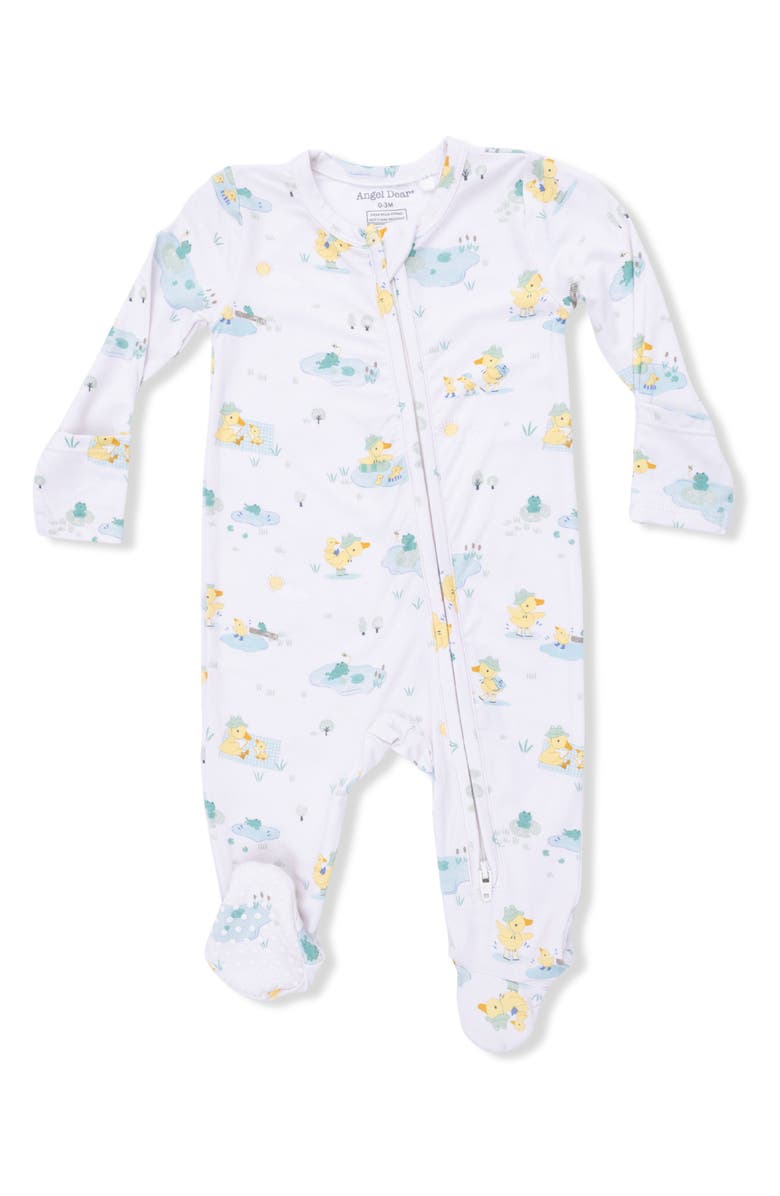Angel Dear Frog & Duck Pond Footie, Main, color, Cream