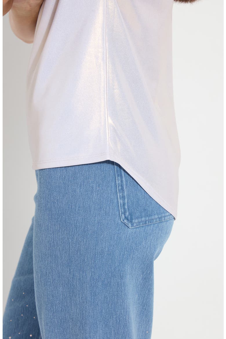 Metallic Jersey Top, Alternate, color, WHITE GOLD
