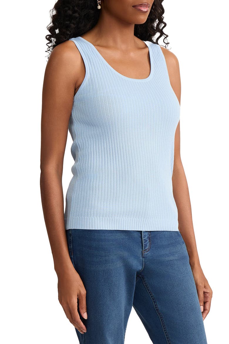 Scoop Neck Rib Sweater Tank, Alternate, color, BREEZE BLUE