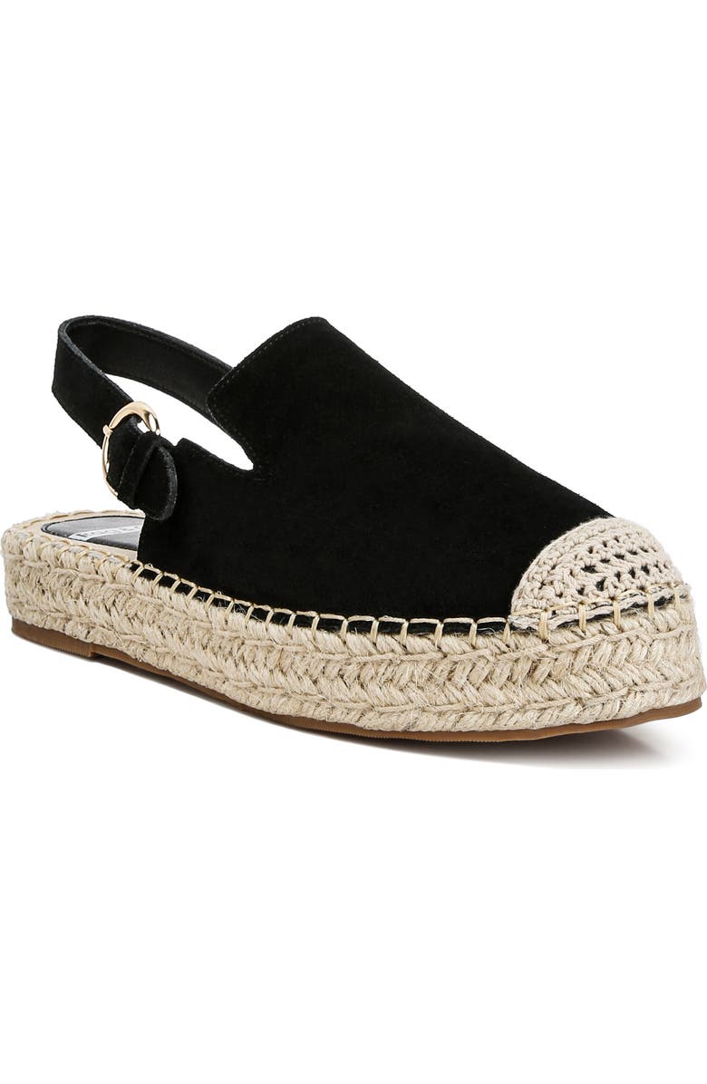 Rag & Co Affie Espadrille Slingback Flat, Main, color, Black