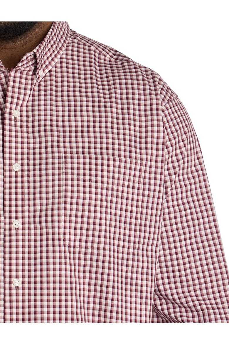 Big & Tall  Small Plaid Sport Shirt, Alternate, color, PINK