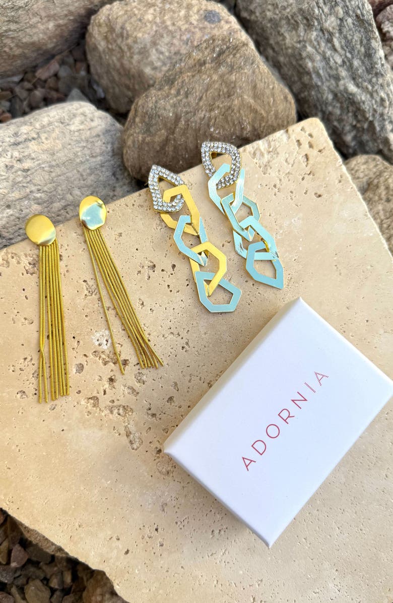 Adornia Set of 2 Drop Earrings, Alternate, color, Gold