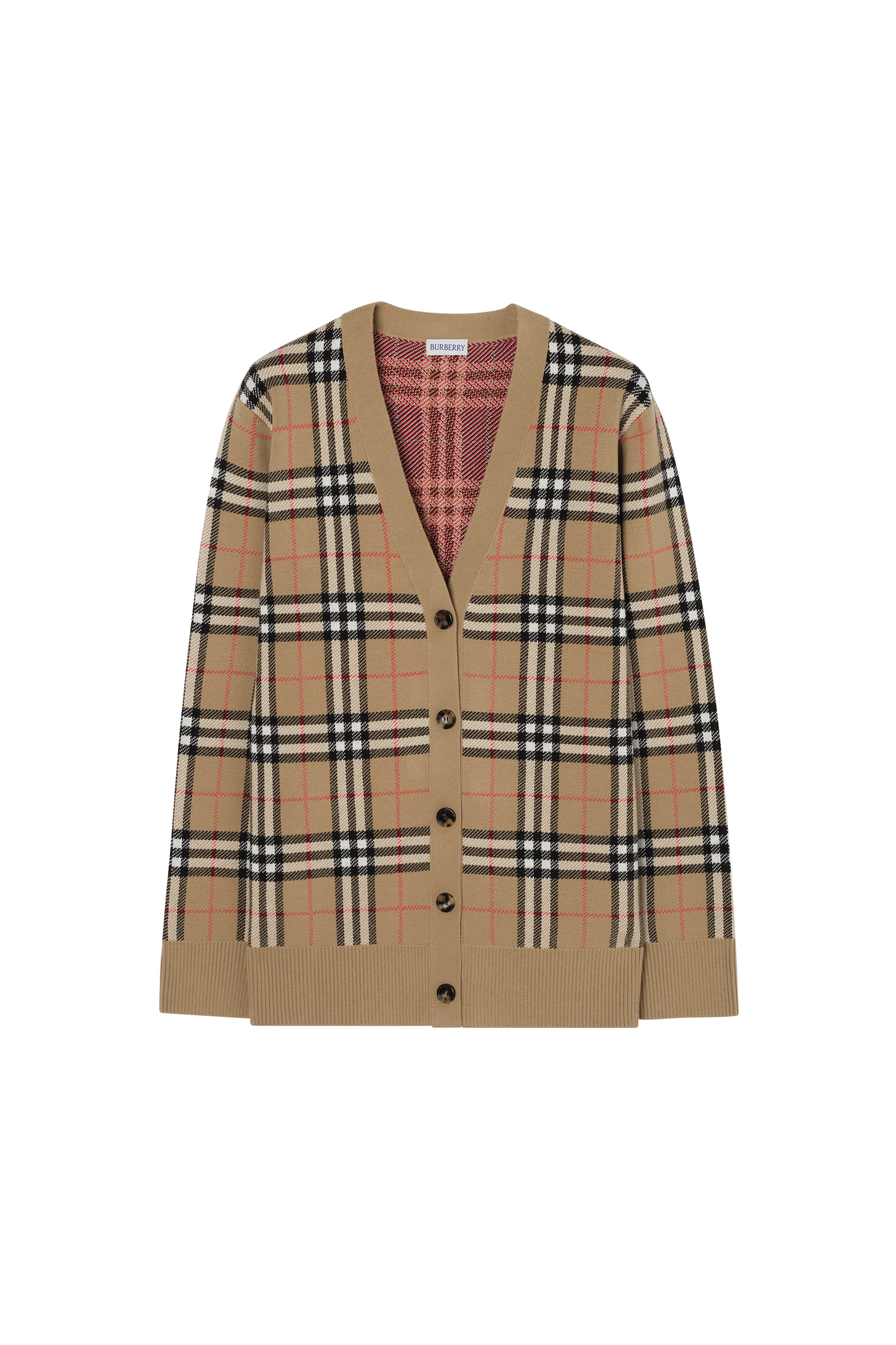 Check Cotton Wool Cardigan - image 2