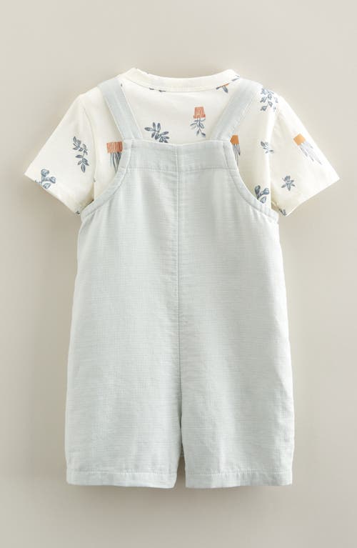 Nordstrom Cotton Bodysuit & Shortalls Set In Blue