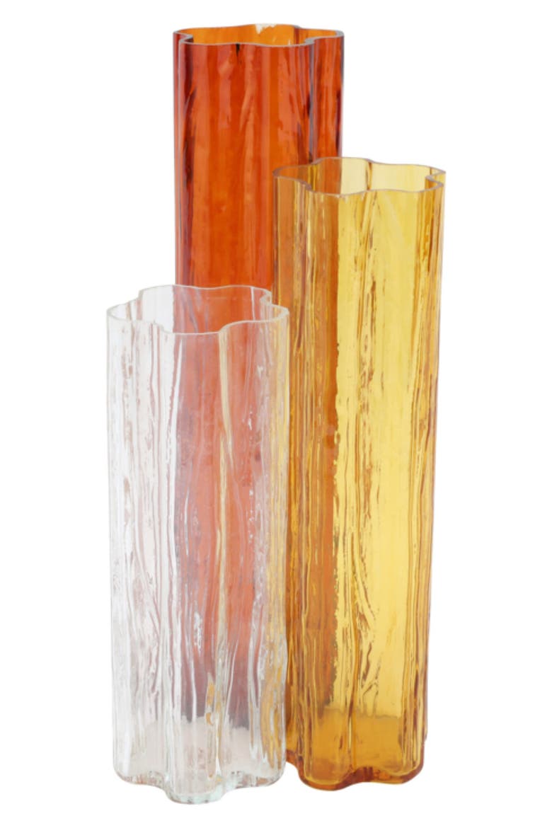 Flora Triple Glass Vase, Main, color, MEDIUM YELLOW