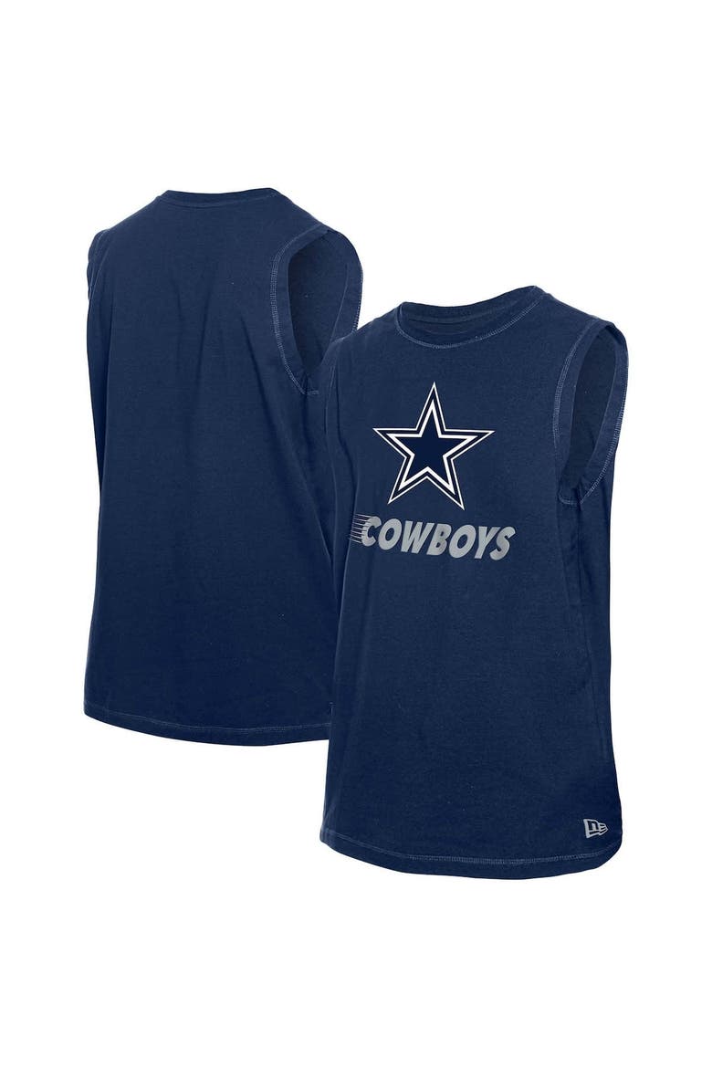 Men's New Era Navy Dallas Cowboys Leisure Collection Muscle Tank Top, Alternate, color, Navy