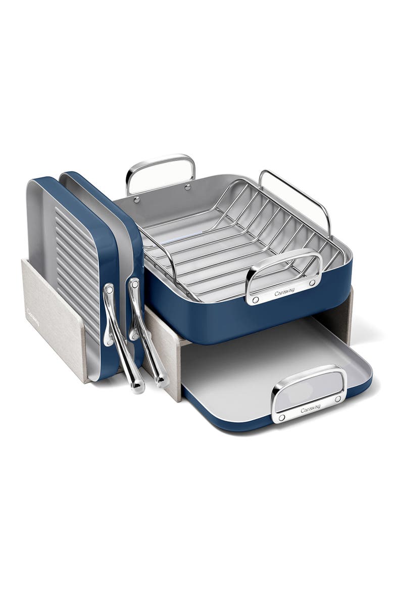 5-Piece Ceramic Nonstick Cookware Set, Alternate, color, NAVY