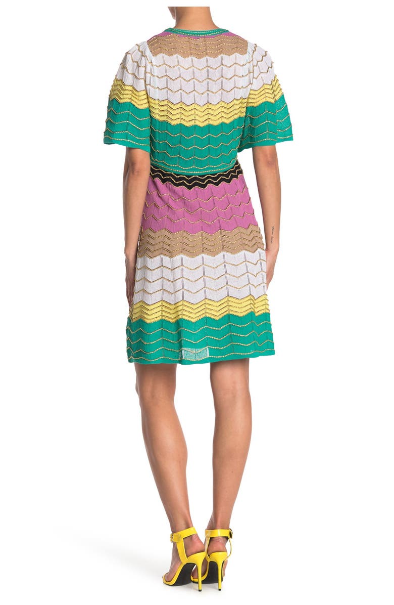 M Missoni Colorblock Short Sleeve Knit Dress, Alternate, color, 