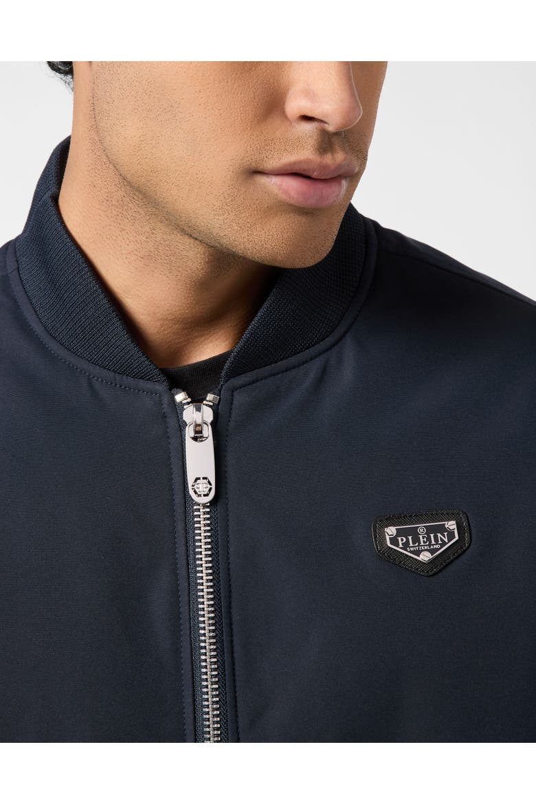 Nylon Bomber Jacket Men, Alternate, color, navy