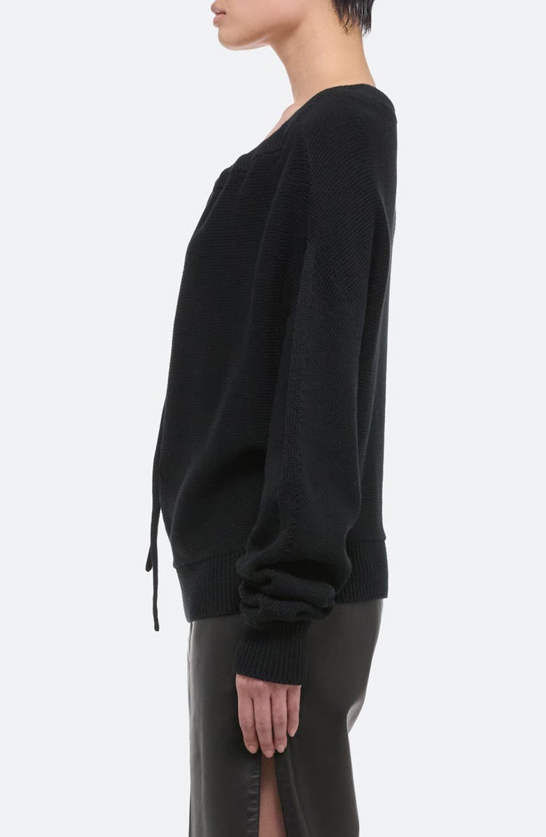 Helmut Lang Organic Cotton Drawstring Neck Sweater, Alternate, color, 