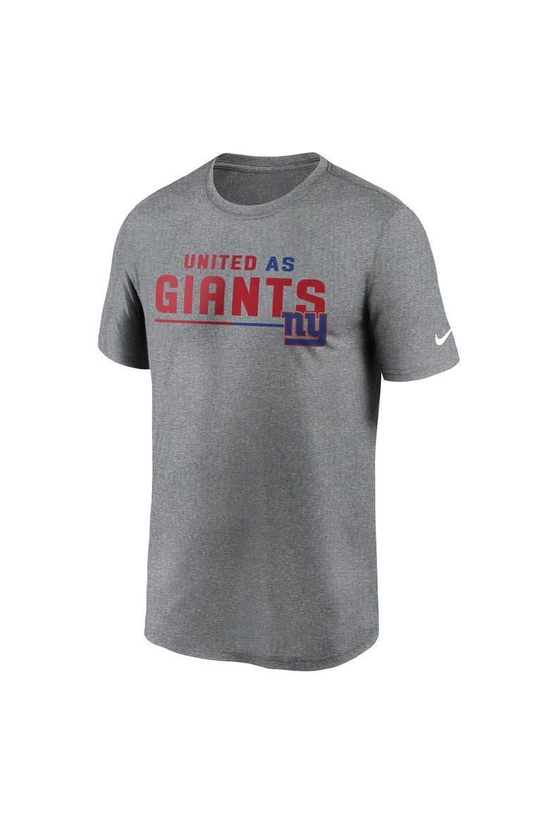Men's Nike Heather Gray New York Giants Legend Team Shoutout Performance T-Shirt, Alternate, color, Heather Gray