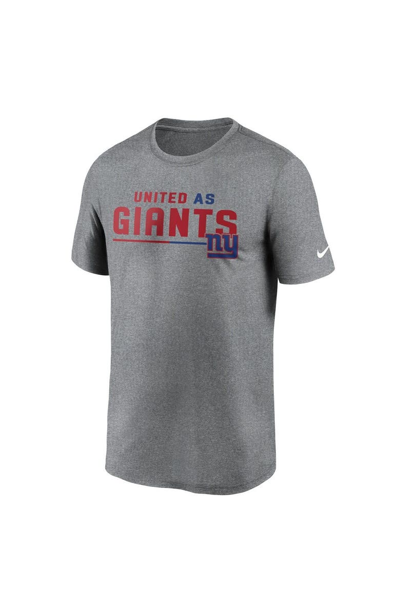 Nike Men's Nike Heather Gray New York Giants Legend Team Shoutout Performance T-Shirt, Alternate, color, Heather Gray