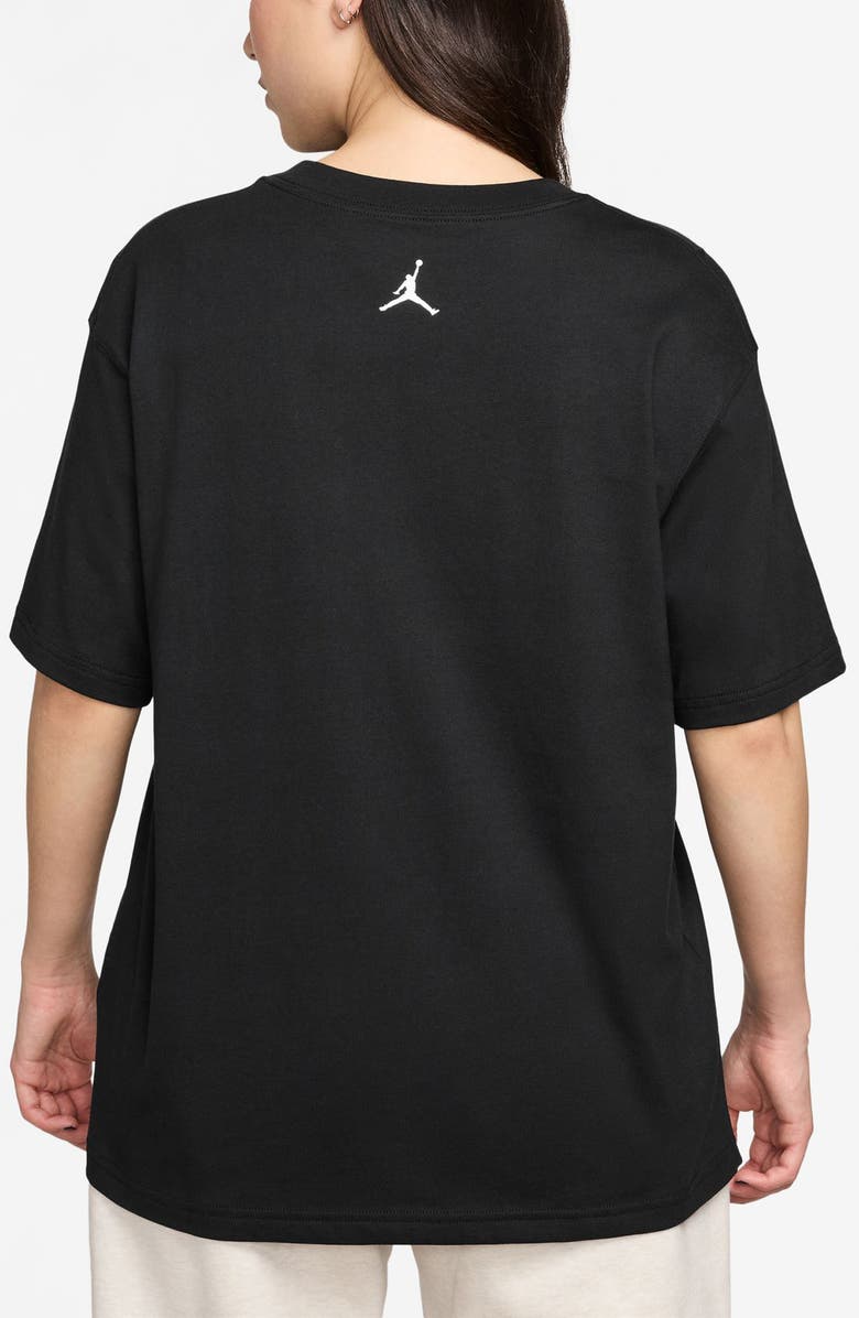 Jordan Logo Cotton Graphic T-Shirt, Alternate, color, Black/ White