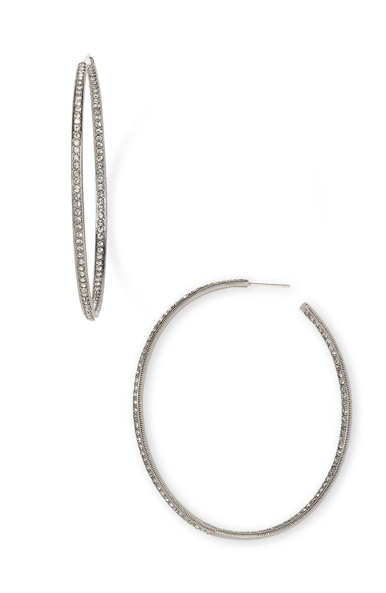 Nadri Pavé Inside Out Hoop Earrings, Main, color,
